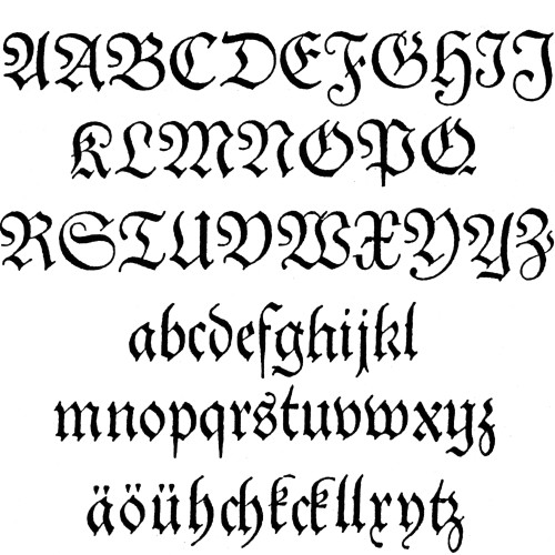Exemple de typographie Fraktur