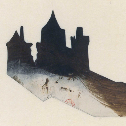 Silhouette d’un château à trois tours