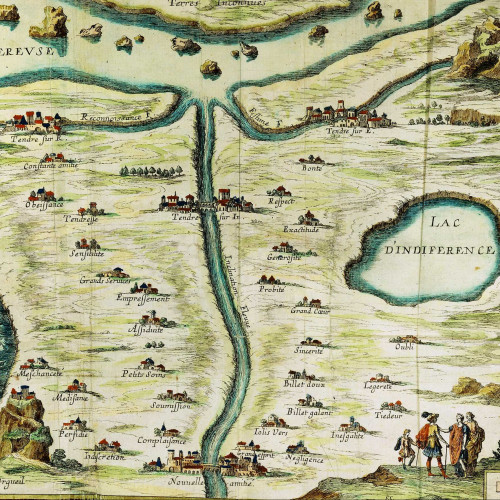 François Chauveau, Carte du Tendre, dans Clélie, Histoire romaine de Madeleine de Scudéry, 1654