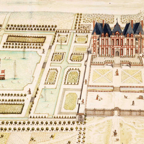 Vue du château et des jardins de Saint-Ange