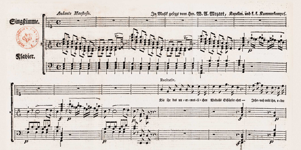 Une cantate maçonnique de Mozart dans sa publication originale