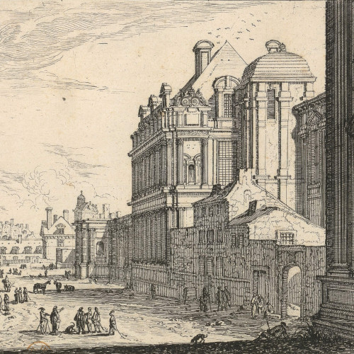 Israël Silvestre, Vue et perspective des Tuileries, et de la Grande Écurie, 1650-1655