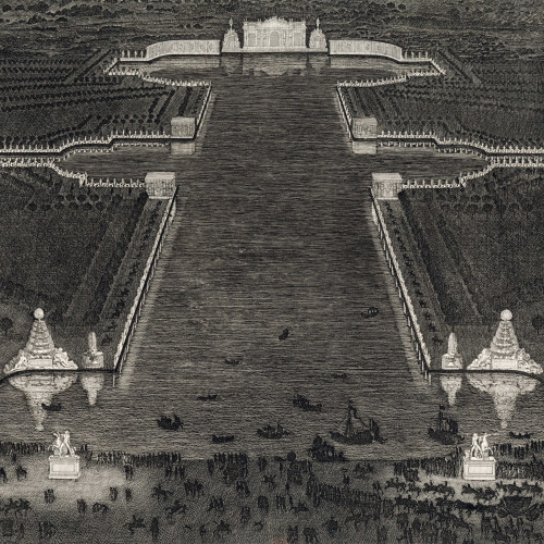 Illuminations autour du grand canal de Versailles, sixième journée, gravure de Jean Lepautre
