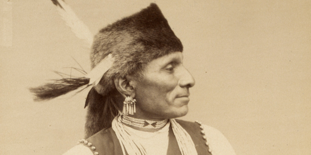Portrait anthropologique de Montchou-Naji, Indien d'Amérique, dans les albums du prince Roland Bonaparte