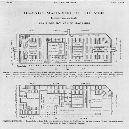 Plan des Nouveaux Magasins (Grands Magasins du Louvre)