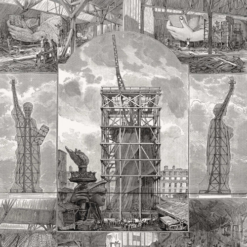Les travaux de la statue colossale de la Liberté, exécutée par M. Auguste Bartholdi