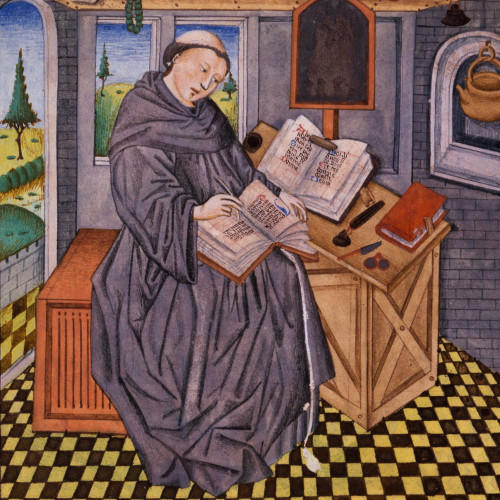 Le moine copiste dans son atelier ("scriptorium")