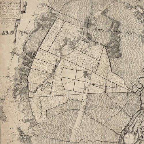 Plan et description particuliere des maraits desseichés du petit Poictou