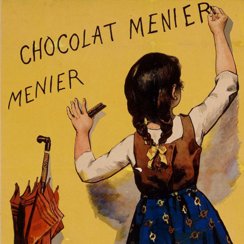 La "petite fille Menier", de Firmin Bouisset : variante avec parapluie en 1893