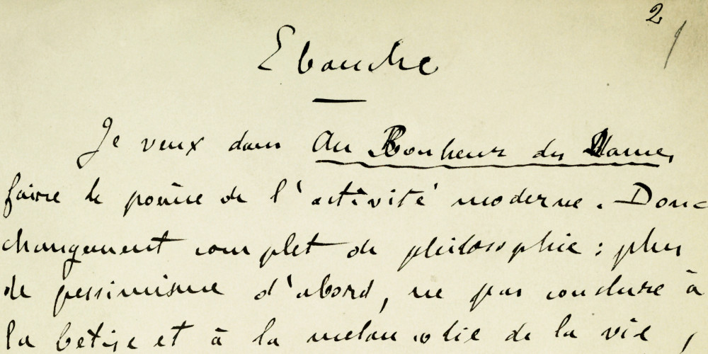 Ébauche d’ Au Bonheur des dames