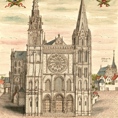 Vue de Notre-Dame de Chartres du côté de la porte Royale