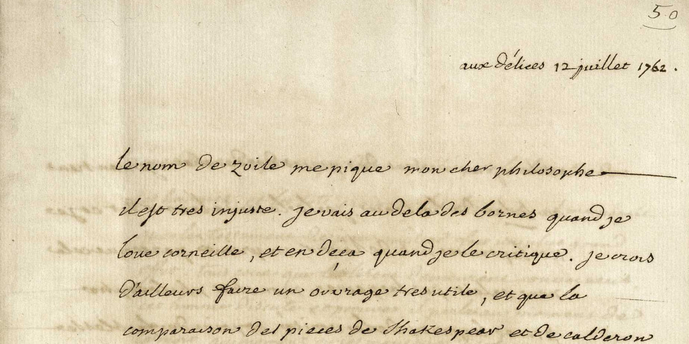 Lettre de Voltaire à d’Alembert