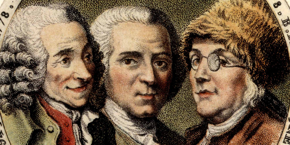 Voltaire, Rousseau et Franklin