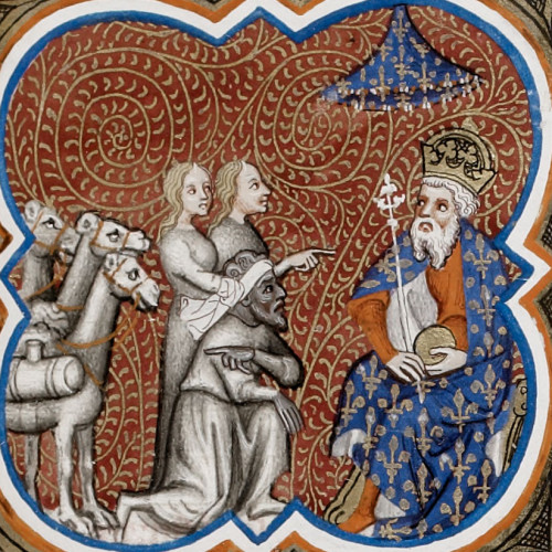 Charlemagne recevant des cadeaux des Sarrasins