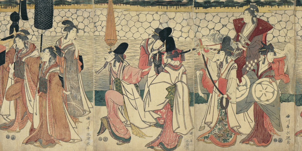 « Parodie d’une procession de daimyô » (Mitate onna tojô gyôretsu)