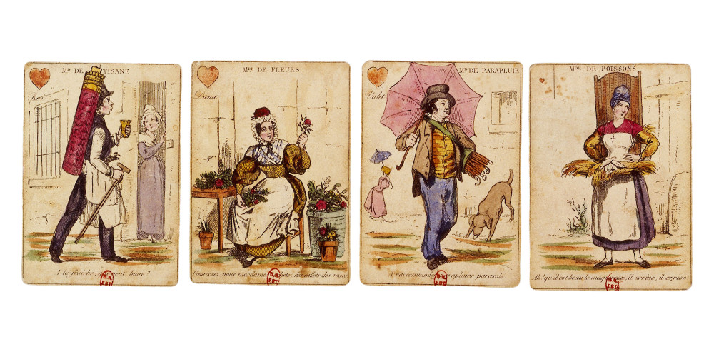Tarot des cris de Paris : Pique et Coeur (cartes à jouer, imagerie populaire)
 