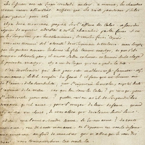 Lettre de Diderot à propos de l’affaire Calas