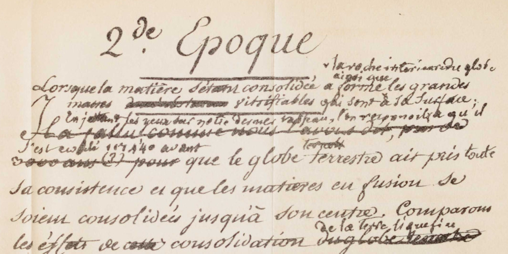 Manuscrit de l'introduction à l'Histoire naturelle