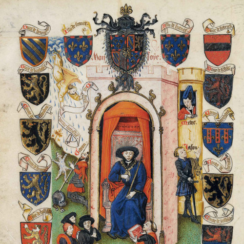 Armoiries et devises de Philippe le Bon, entouré de Gédéon et de Jason (1451)