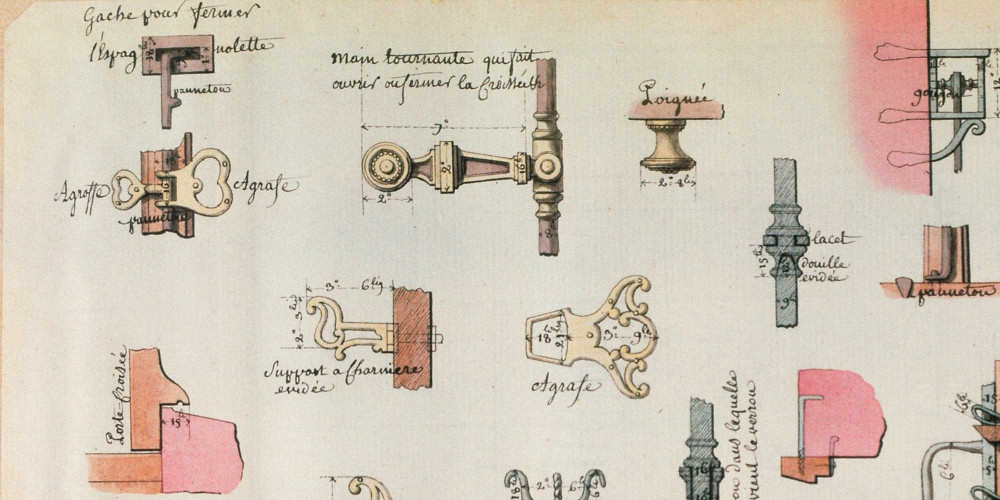 Détails de ferronneries du 18e siècle