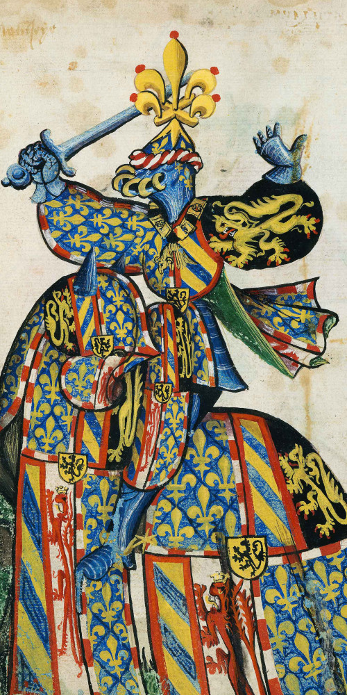 Portrait équestre de Philippe le Bon en grande tenue héraldique (vers 1435-1438)