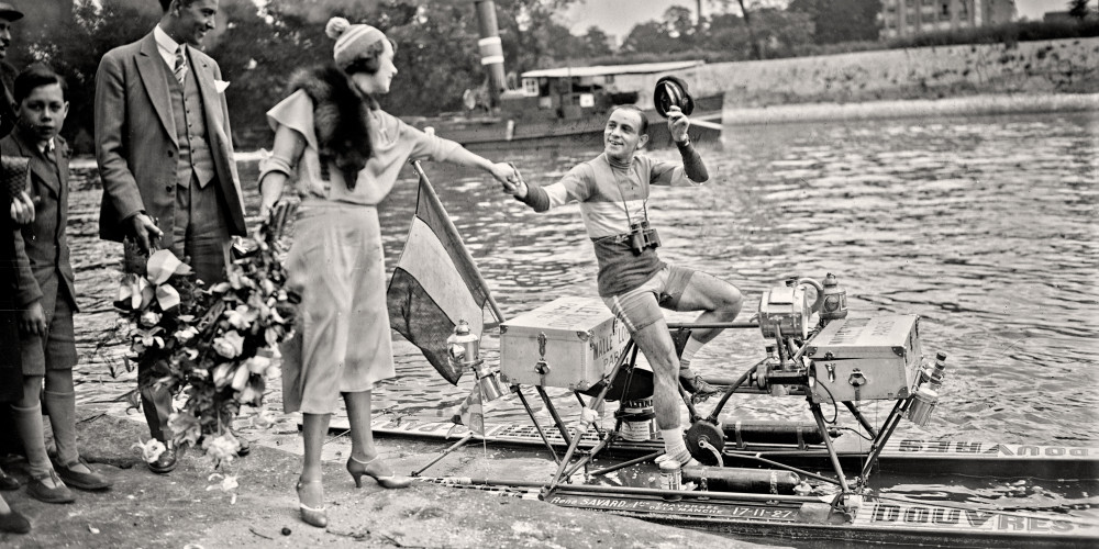 René Savard sur son cycle nautique