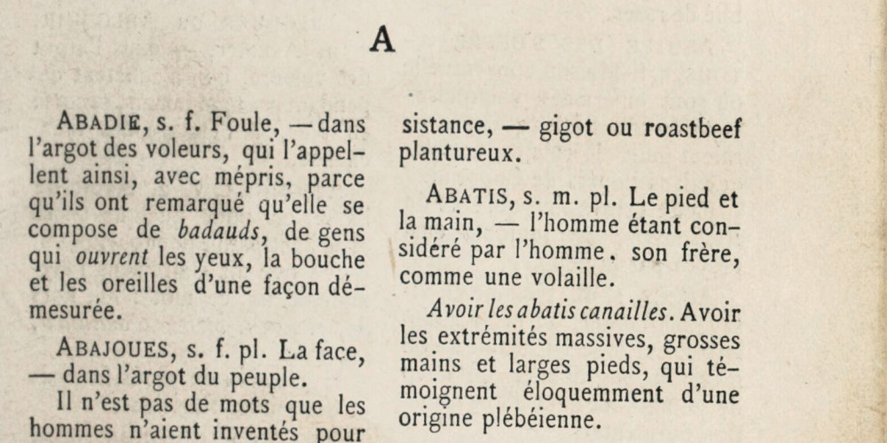 Alfred Delvau, Dictionnaire de la langue verte : argots parisiens comparés