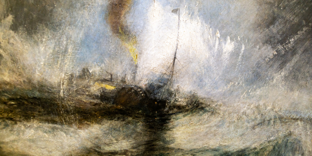 Tempête de neige en mer