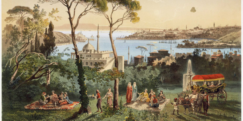 Constantinople, vue des jardins d’un harem