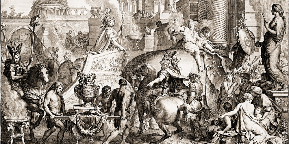 Girard Audran (1640-1703), d'après Charles Le Brun (1619-1690) : L'Entrée d'Alexandre dans Babylone