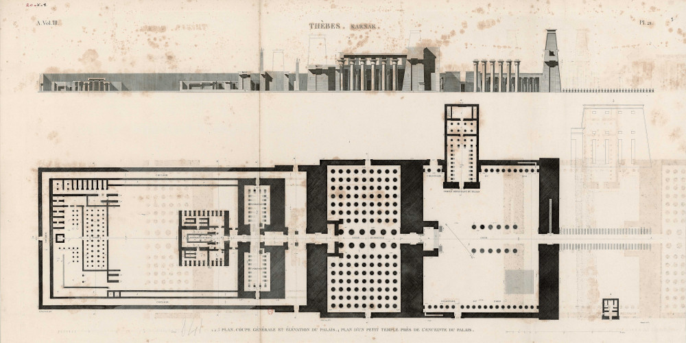 Temple de Karnak : plan et coupe