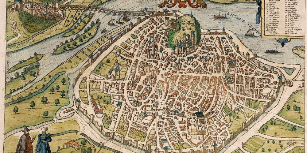 Plan d’Avignon au 16e siècle
