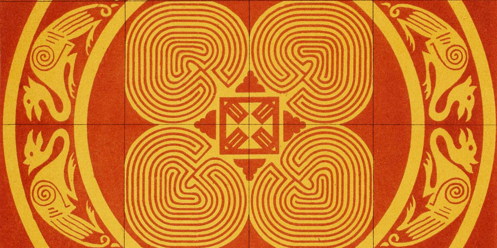 Carreau avec un motif de labyrinthe