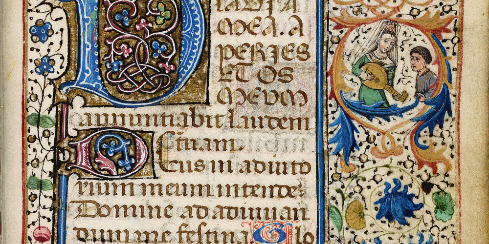 Fol. 51: initiale ornée D introduisant aux heures de la Vierge

 