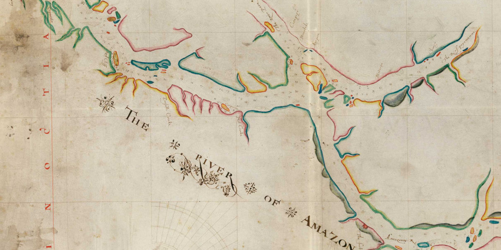 Carte du fleuve Amazone jusqu’au confluent du Tapajos (détail)