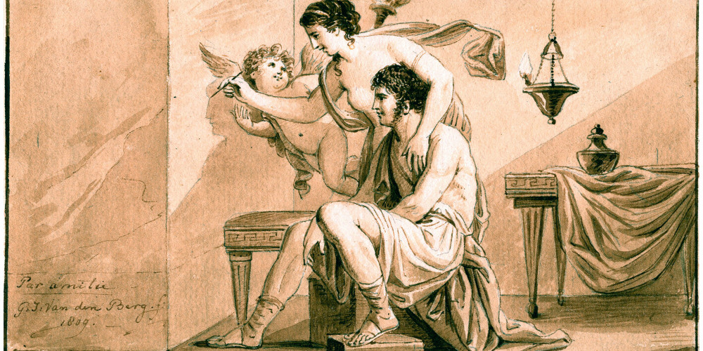 Dibutade dessinant la silhouette de son amant sur le mur