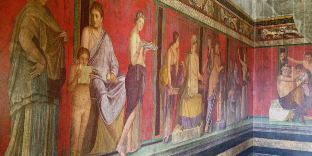 Fresques de la villa des Mystères à Pompéi