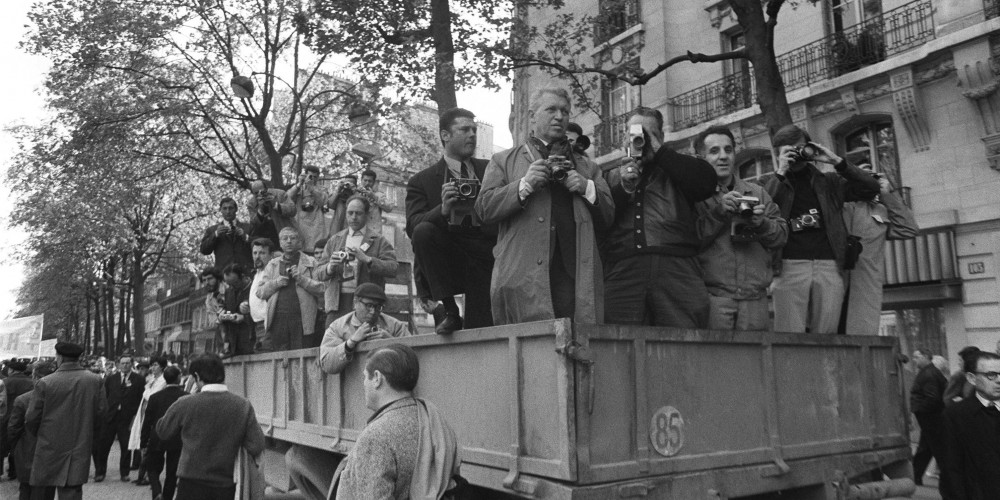 Camion de photographes lors des manifestations de Mai 1968