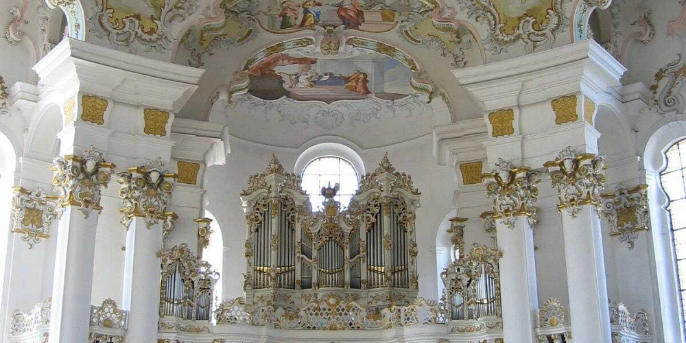 Eglise de Wies (Bavière) : entrée et orgue