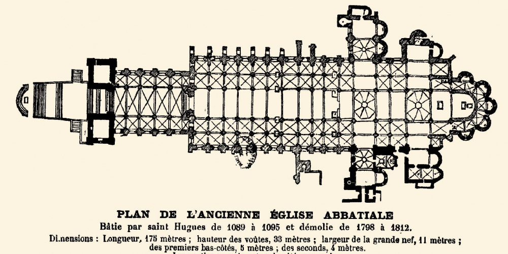 Plan de l’ancienne abbaye de Cluny III
