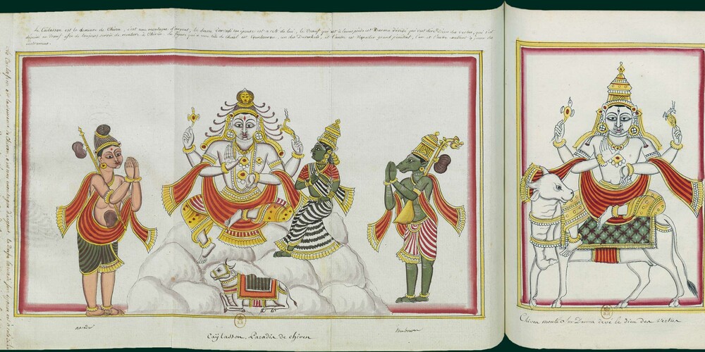 Shiva sur le mont Kailasa et Shiva monté sur Nandi