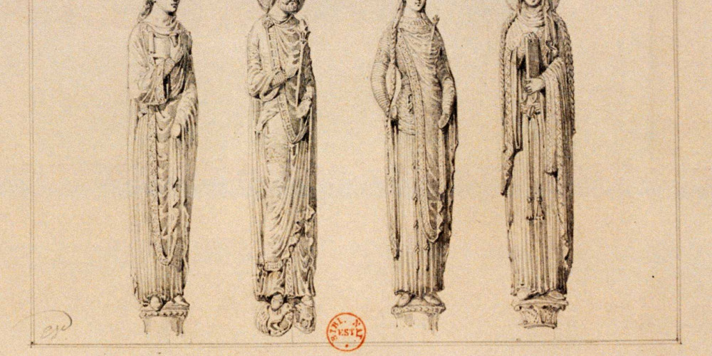 Statues de rois et reines de France du portail Royal de la Cathédrale de Chartres