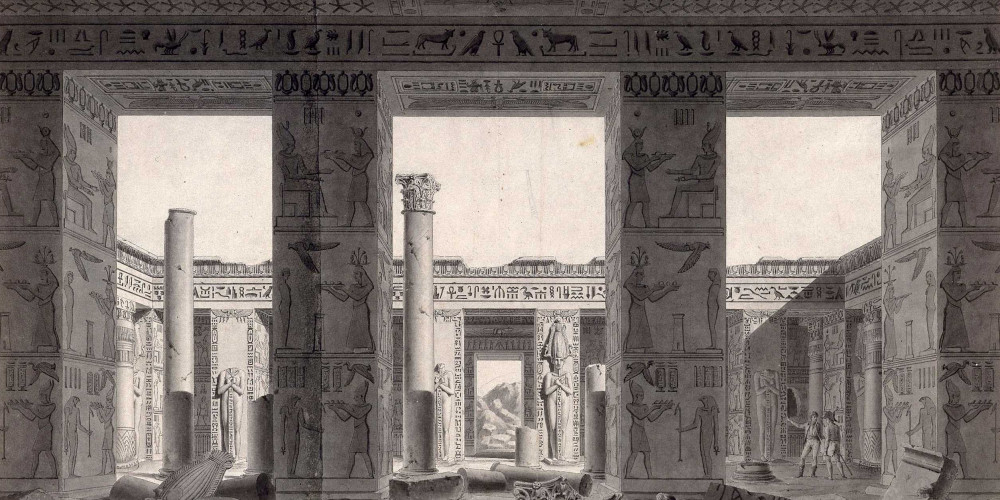 Palais de Ramsès III à Médinet Habou : péristyle et vue intérieure