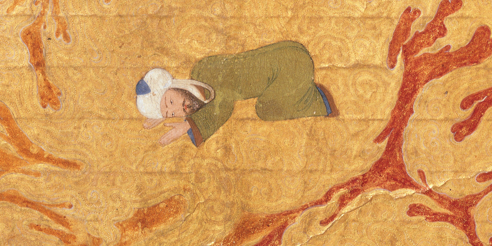 Le prophète Muhammad en prière