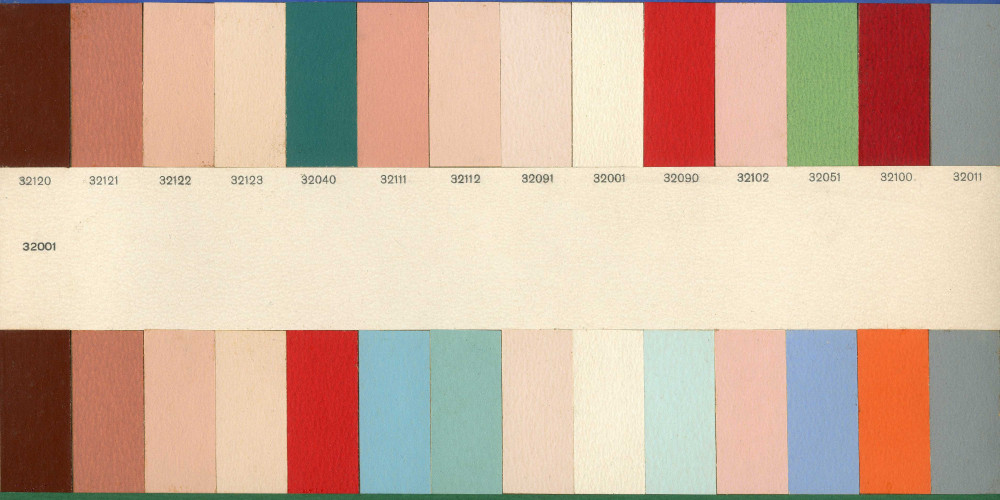 Salubra, claviers de couleurs conçu par Le Corbusier, "Bigarré III"