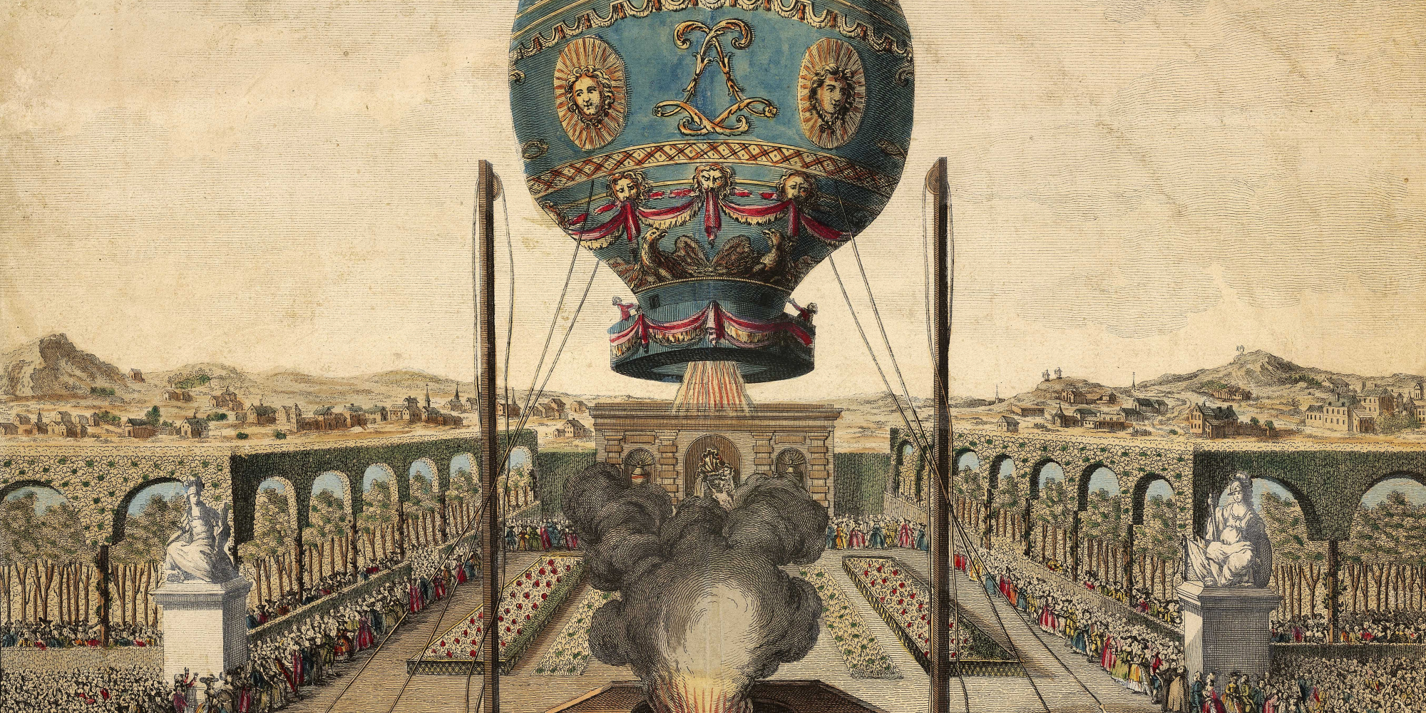 Dirigez Le Ballon à Air Chaud Volant Avec Le Décor De Vintage Illustration  de Vecteur - Illustration du illustration, ballon: 122588408