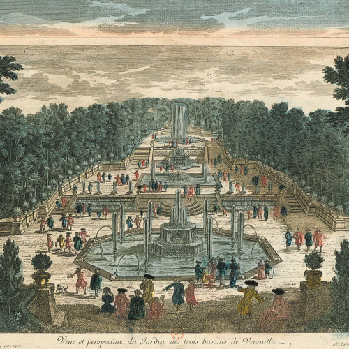 Vue et perspective du Jardin des trois bassins de Versailles