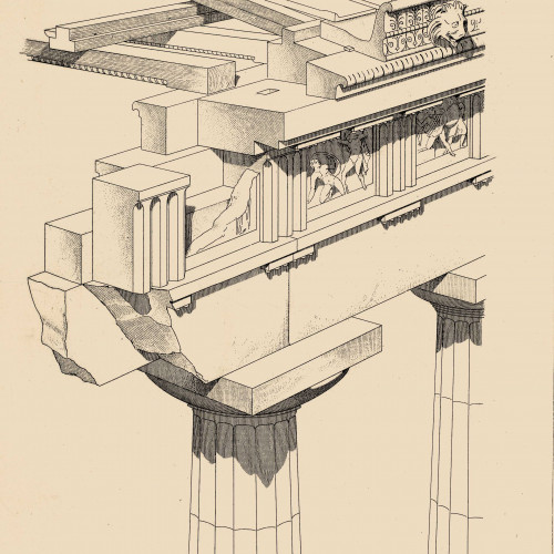 Temple grec : colonnes et entablement de style dorique