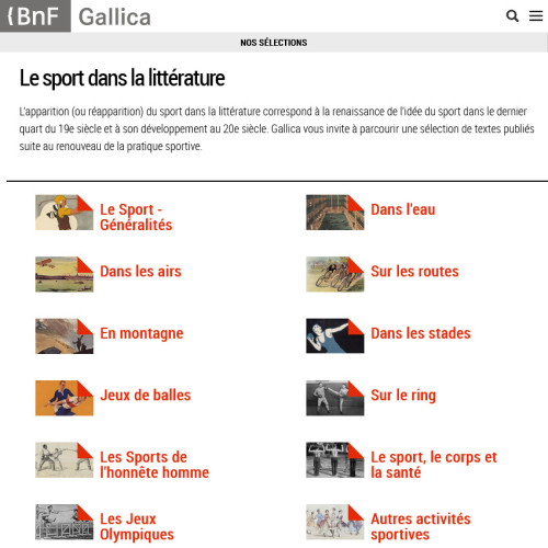 [Vignette] Gallica Le sport dans la littérature