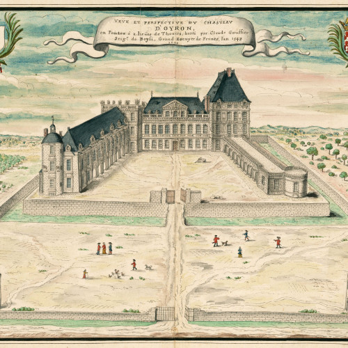 Veue et perspective du chasteau d’Oyron en Poictou à 2 lieues de Thouars…